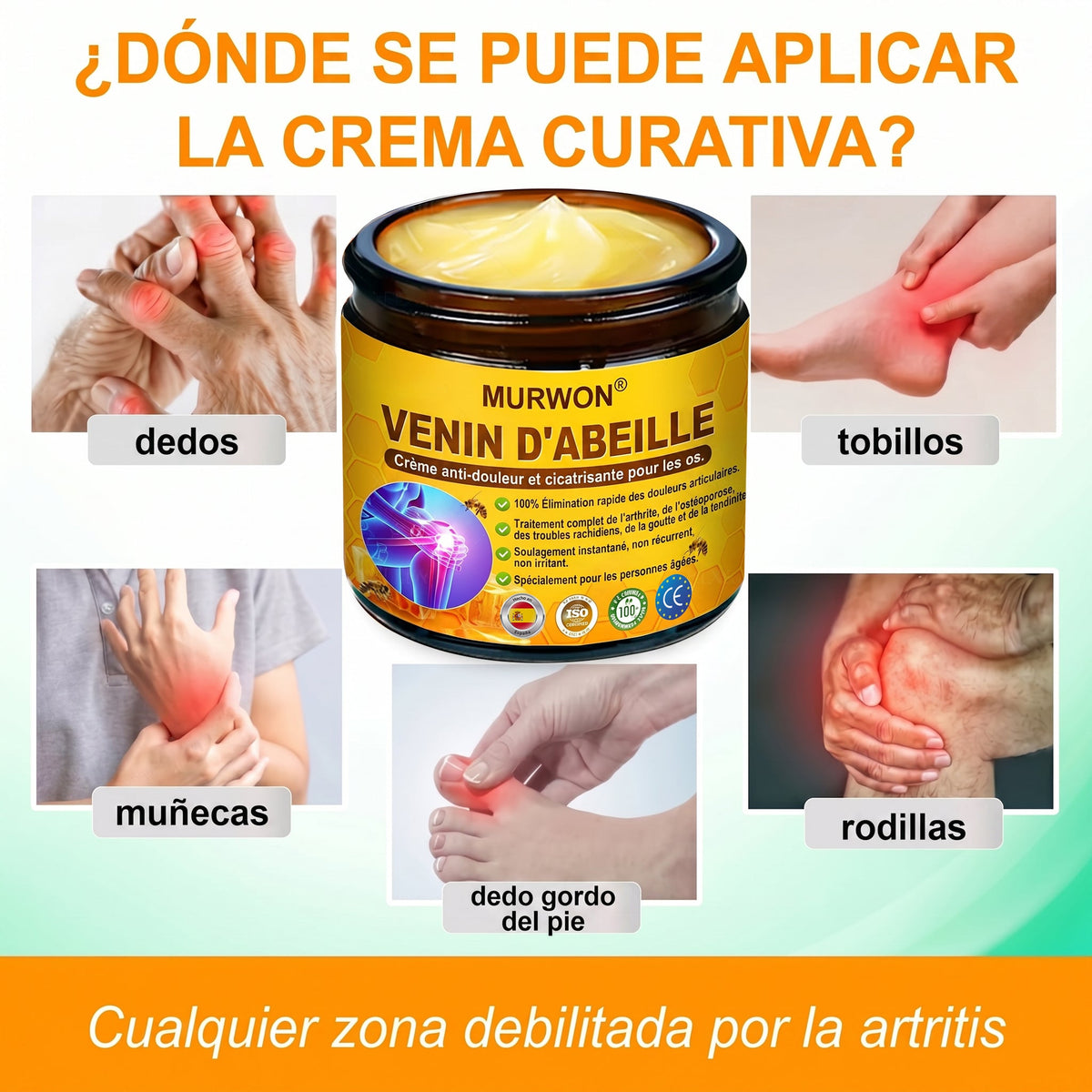 30 % de descuento 🎁🎁 | Crema 𝐌𝐔𝐑𝐖𝐎𝐍® con veneno de abeja para aliviar el dolor y favorecer el bienestar articular ✨✨✨ (Especialmente para personas mayores)