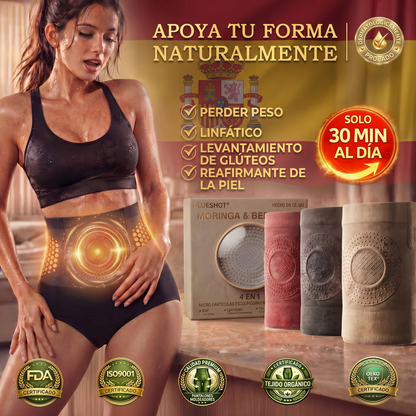 30%🎁 🎁 𝑩𝑳𝑼𝑬𝑺𝑯𝑶𝑻® 2026 – Pantalones Cortos 4 en 1 con Micro-Partículas de Moringa & Berberina para Moldear y Quemar Grasa